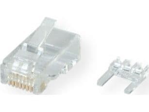 ROLINE Cat.6 Modular Plug, unshielded, for Solid Wire 10 pcs., Transparent