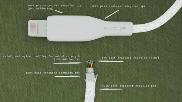 ËSSENTIALS MFI Lightning to USB-C Cable, 1.2m