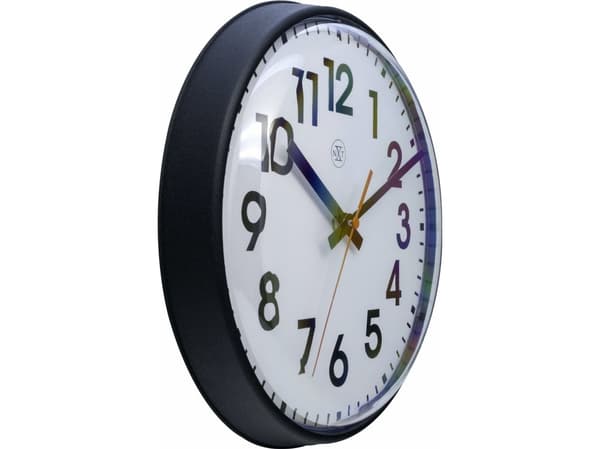 NeXtime Peter, Vägg, Analog clock, Rund, Svart, Vit, Plast, Batteri