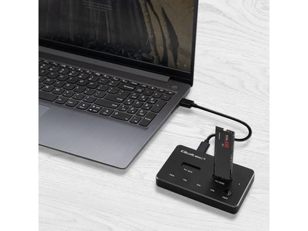 Qoltec SSD Docking Station M.2 | NVMe | SATA | USB-C | DUAL 2 x 2TB