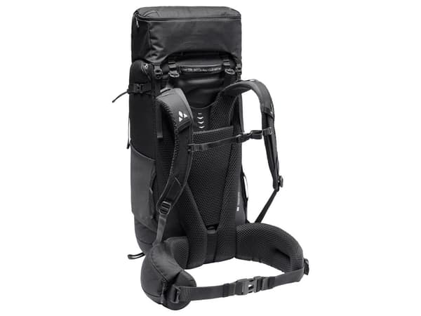VAUDE Astrum EVO 60+10, Ramme-løs, Front, Turgåing, Svart, Polyester, Polyuretan (PU), Polyester, Polyurethan