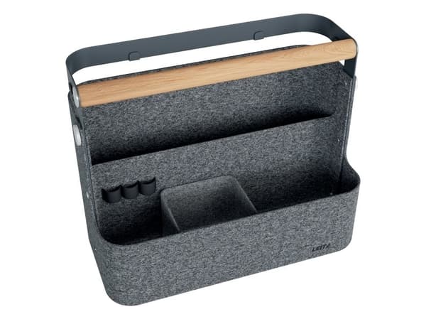 Leitz - Skrivebordsordner: 38 x 19 x 30 cm - thermofelt - mørk grå
