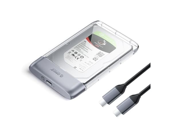 Orico disk-lomme 2,5" HDD/SSD USB-C 5Gbps – transparent