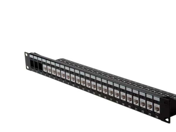 ROLINE Cat.6 19"-Keystone Patch Panel, black, Musta, Krone LSAplus