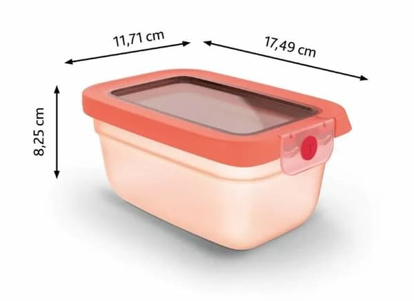Tefal oneClick N1210510, Låda, Rektangulär, 0,75 l, Orange, Plast, Plast