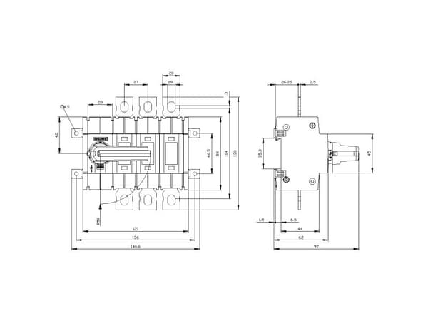 Lastbrytare 690V 160A 3P