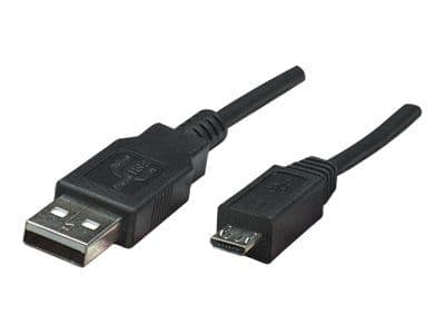 IC Intracom 325677, 0,5 m, USB A, Micro-USB B, USB 2.0, Musta
