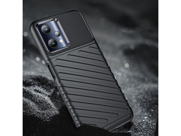 Thunder Case flexibelt pansarskal för Realme 9 Pro - svart