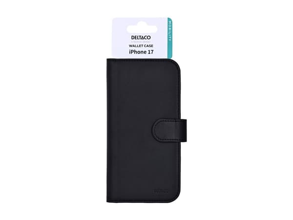 Deltaco MCASE-WIPN1763, Folio-kotelo, Apple, iPhone 17, musta