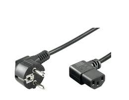 MicroConnect - Strömkabel - IEC 60320 - 1.8 m - 90° anslutning - svart
