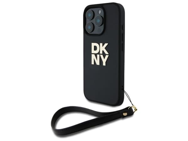 DKNY håndleddsrem Stock Logo-etui til iPhone 16 Pro Max - svart