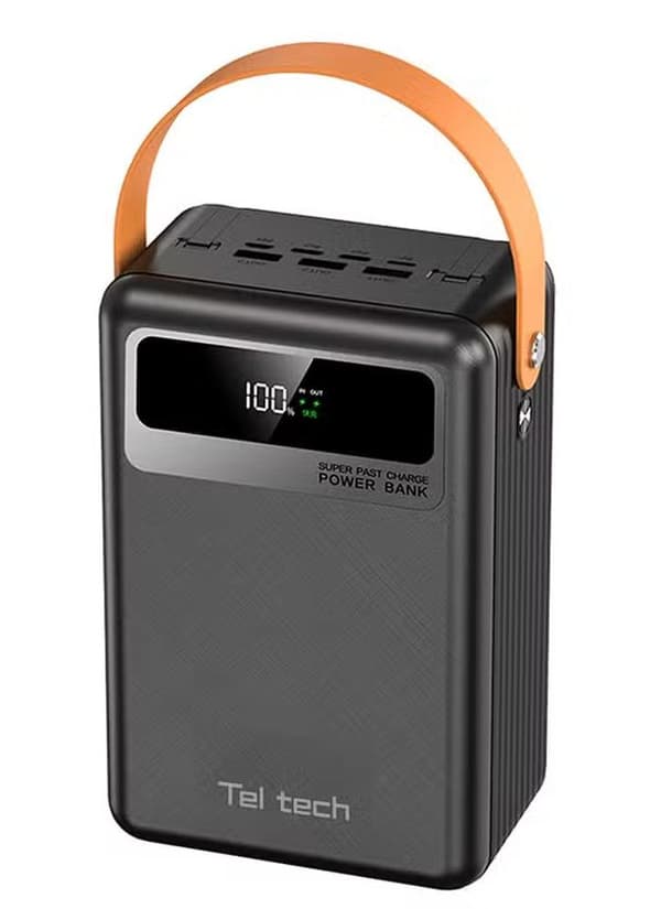 Teltech powerbank 80000 mAh - Typ-C / Lightning-kablar