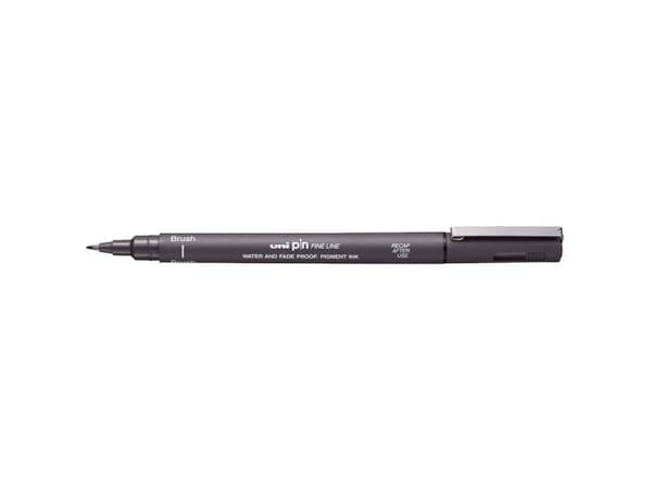 Uni-Ball PIN Brush, Grå, Grå, Plast, Rund, Dark Grey, Plast