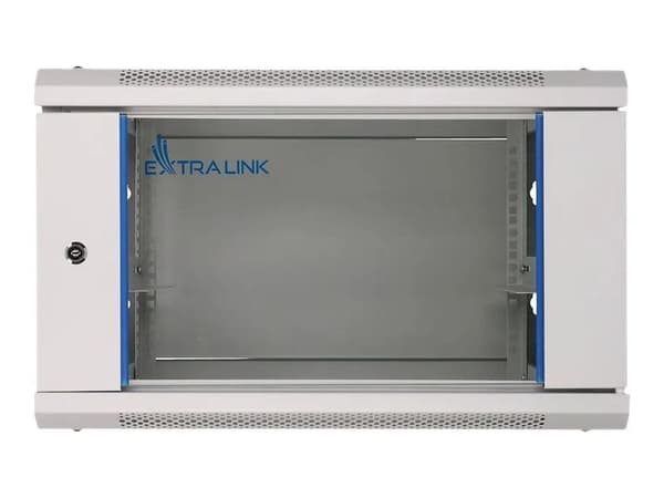 Extralink - Rack skåp - 600x600 mm - väggmontering - grå - 6U - 19"