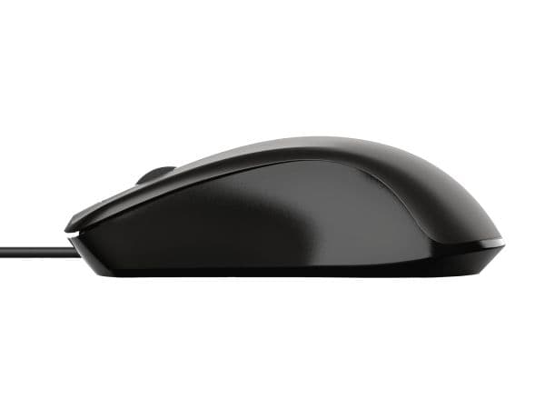 Trust 24657, Molempikätinen, Optinen, USB A-tyyppi, 1200 DPI, Musta