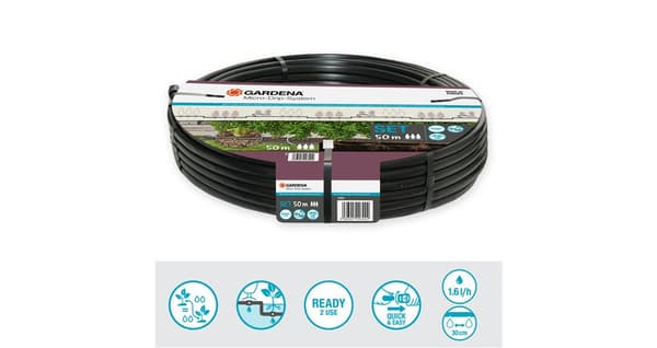 Gardena Micro-Drip-System vanning for hekk/busksett - 50 meter
