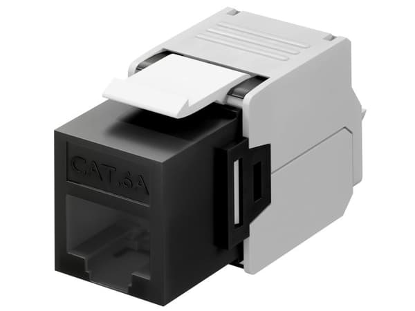 Goobay 90692, Litteä, musta, RJ-45, LSA, naarasliitin, 22/26