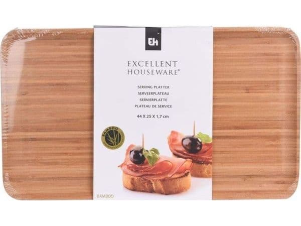 Excellent Houseware träbricka rektangulär serveringsfat, 44x25 cm