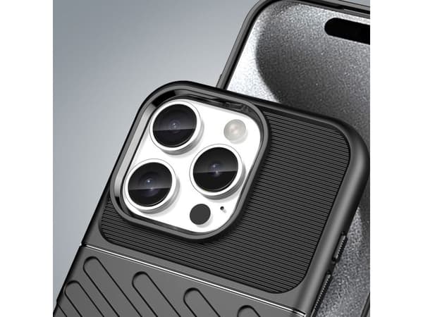 Thunder Case silikonfodral till iPhone 16 Pro Max - svart