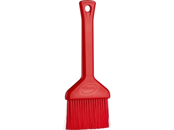 Matborste, Vikan, 19,5x7x1,5cm, röd, polyester/PP/rostfritt stål, 7 cm - (10 st.)