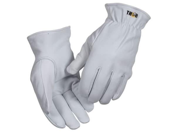 Getskinnshandske 9 THOR Driver vit - (6 st.)