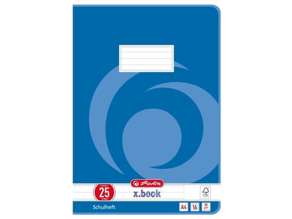 Herlitz 3322500, Blå, 16 ark, Linjerat papper, A4, Häftning, papper