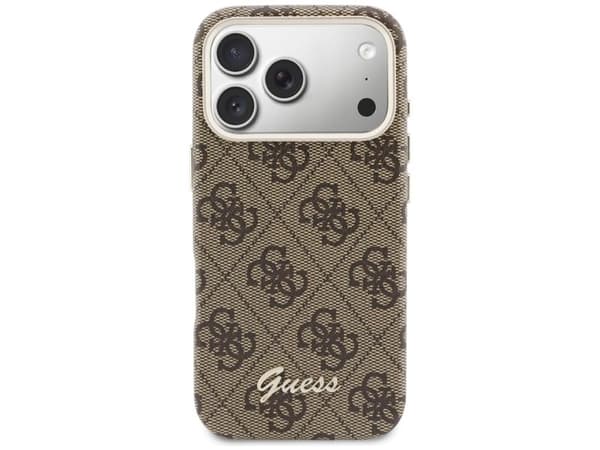 Guess 4G Script MagSafe Case for iPhone 17 Pro - Brown