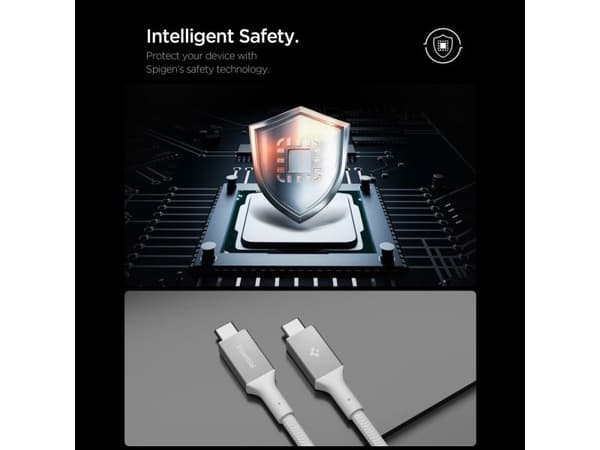 Spigen Essential EB24015CC USB-C til USB-C 240W-kabel 150 cm - Hvit