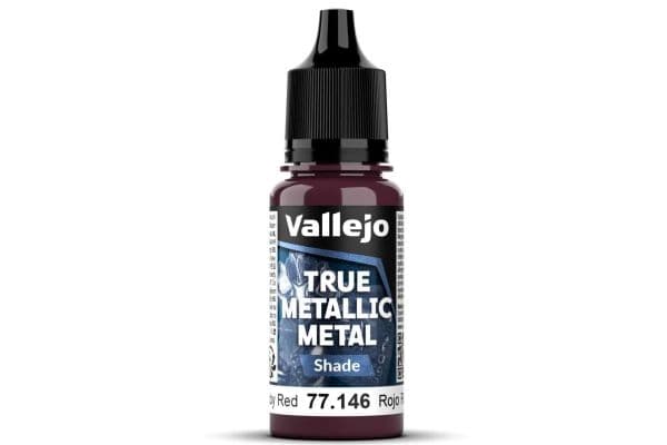 Vallejo 77.146 True Metallic Metal Shade Ruby Red, 18 ml