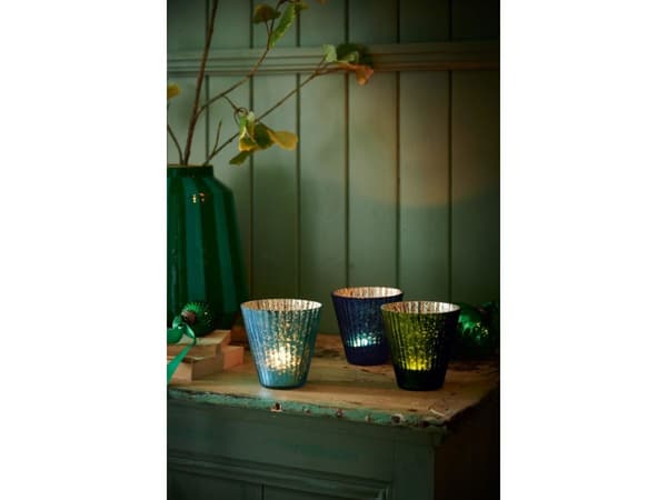 PIP Studio Set/3 TeaLight Blue 10x10.5