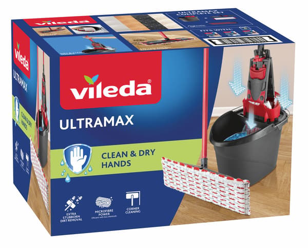 Vileda Ultramax Box, komplett med flatmopp og bøtte