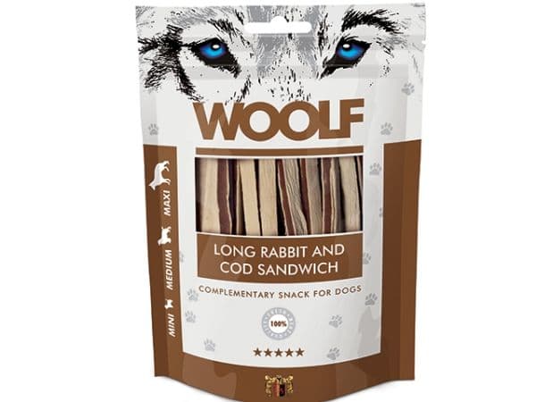 WOOLF Long Cod Sandwich - koiran herkku - 100g