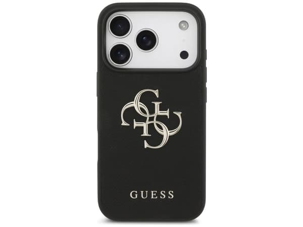 Guess Grained Big 4G & Classic loggdeksel til iPhone 17 Pro - sort