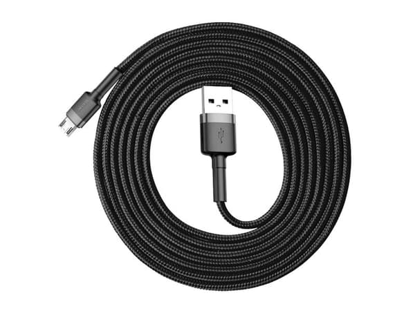 Baseus Cafule-kabel CAMKLF-CG1 USB-A / micro USB 1.5A 2 m - svart-grå