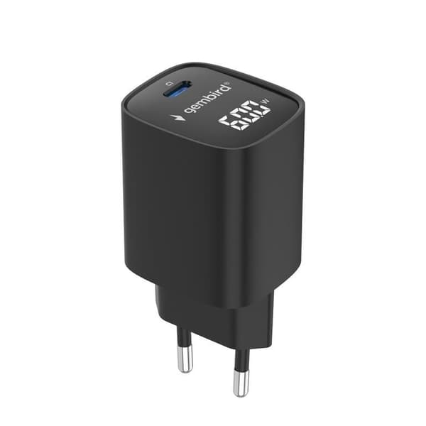 60W USB Type-C fast charger, LCD, black