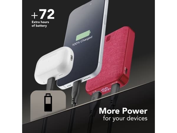 Cellularline 8018080491054, 10000 mAh, Punainen