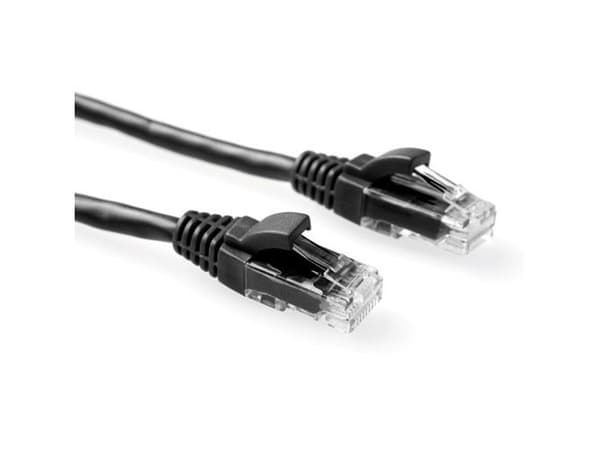 ACT Black 5 meter U/UTP CAT6 patch cable component level with RJ45 connectors. Cat6 u/utp component bk 5.00m (IK8905)