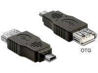 DeLOCK 65399, mini USB A, USB A, Musta