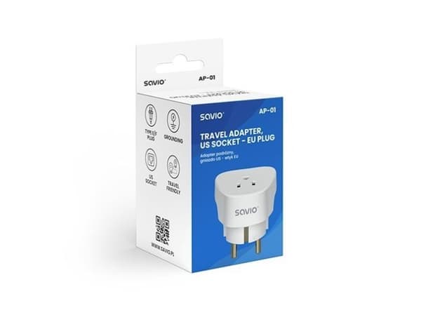 Reiseadapter, US-kontakt EU-plugg AP-01