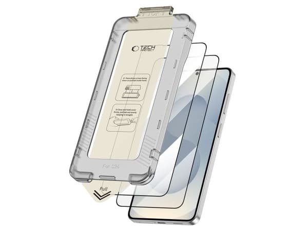 Tech-Protect Quick Set+ 2-pack härdat glas för Samsung Galaxy S26 - svart