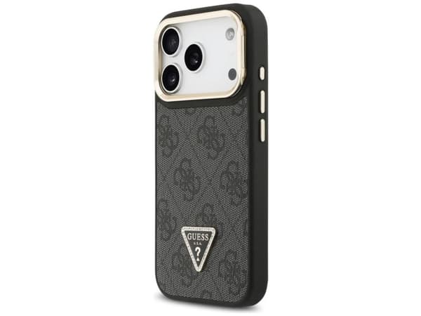 Guess 4G PU Triangle Logo &amp; Stand Camera Magsafe Case for iPhone 17 Pro - Black