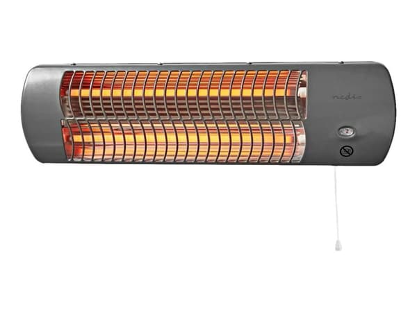 Nedis - Badrumsvärmare - väggmonterad - 1.2 kW - grå