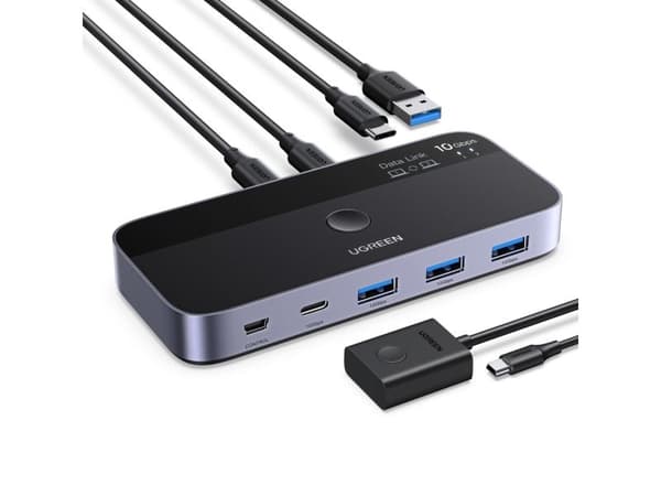 Ugreen USB-C/USB-A stasjon/replikator med bryterfunksjon (CM691)