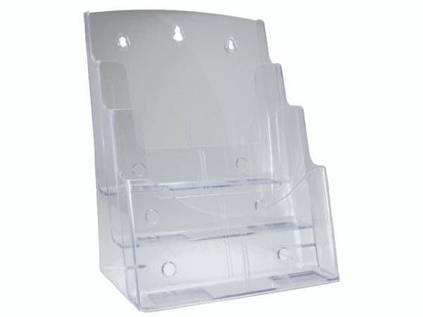 Brochure holder, BNT A4 3 rum til bord/væg, transparent