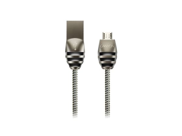 Canyon CNS-USBM5DG, 1 m, USB A, Micro-USB A, USB 2.0, Sort, Grå