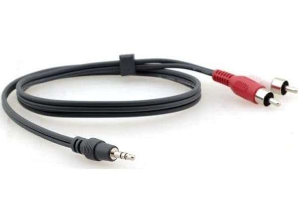 Kramer Electronics C-A35M/2RAM-25, 3.5mm, Uros, 2 x RCA, Uros, 7,6 m, Musta