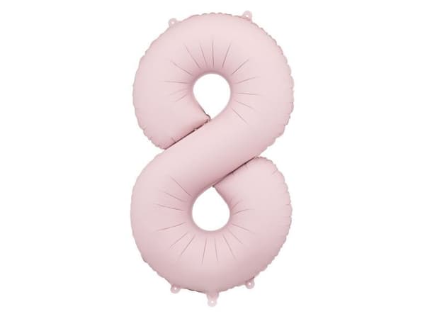 Matt rosa siffertallballonger, 86 cm