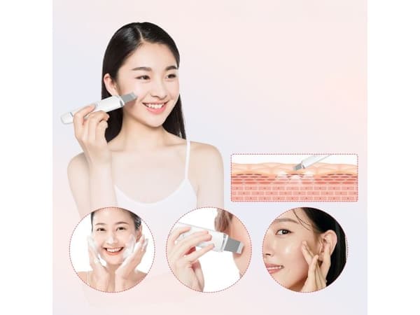MAXGROOM M-169 ultrasonic cavitation peeling device with LED light therapy - white