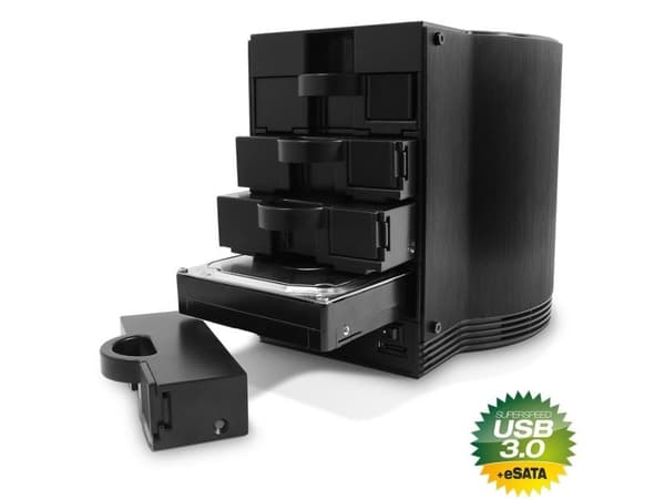 FANTEC SQ-35U3e-6G - Harddiskarray - 4 brønner (SATA-600) - USB 3.0, SATA 6Gb/s (ekstern)