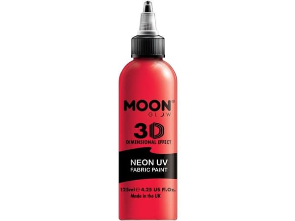 Neon rød UV stoffmaling, 125 ml